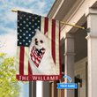 BIF1319 white Pomeranian personalized flag