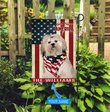 THF0224 Lhasa Apso God Bless America Personalized Flag