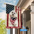 THF0225 Maltese God Bless America Personalized Flag