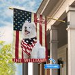 THF0230 Samoyed God Bless America Personalized Flag