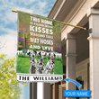 BIF2508 Dalmatian This Home Is Filled With Kisses Personalized Flag