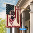 THF0218 English Mastiff God Bless America Personalized Flag