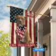 THF0205 American Staffordshire Terrier God Bless America Personalized Flag