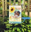 DUF0103 Australian Shepherd Sunflower Personalized Garden Flag