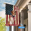 THF0160 Australian Shepherd God Bless America Personalized Flag