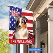 CHFD3001 Australian Shepherd God Bless America Personalized House Flag