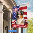 CHFD3001 Australian Shepherd God Bless America Personalized House Flag
