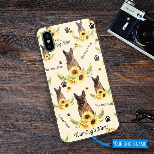 DUP1007 German Shepherd Personalized Glass Phone Case