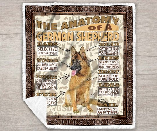 DDQ121701 The Anatomy of A German Shepherd Quilt Blanket