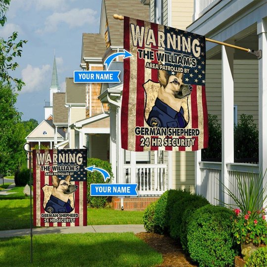 BIF20070201 Patrolled by German Shepherd Personalized Flag