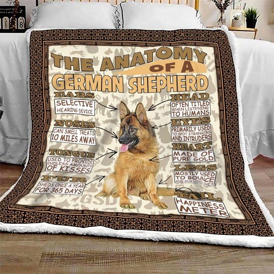 DDQ121701 The Anatomy of A German Shepherd Quilt Blanket
