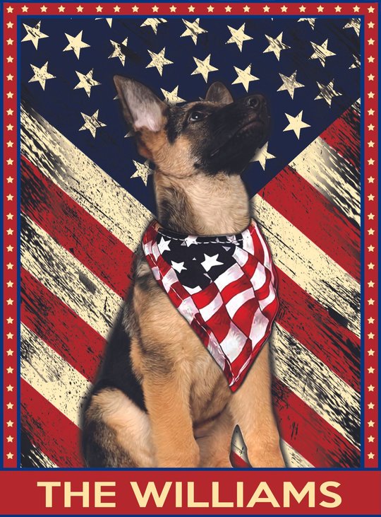 DIF4010-German shepherd Personalized Flag