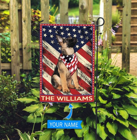 DIF4010-German shepherd Personalized Flag