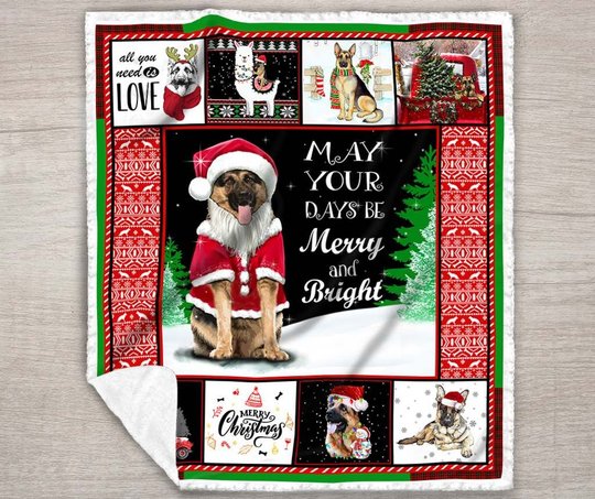 DDQ151101 German Shepherd Xmas Quilt Blanket