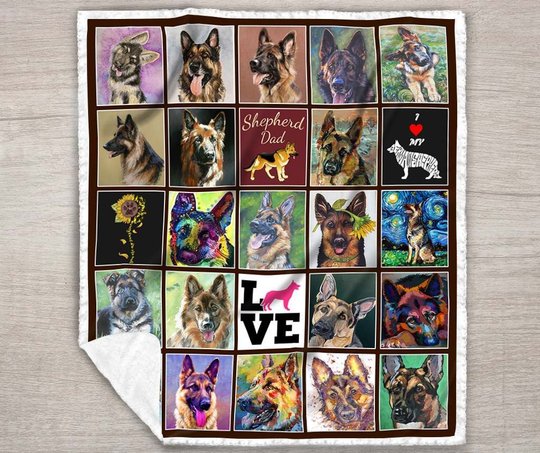 DDQ121302 German Shepherd Love Quilt Blanket