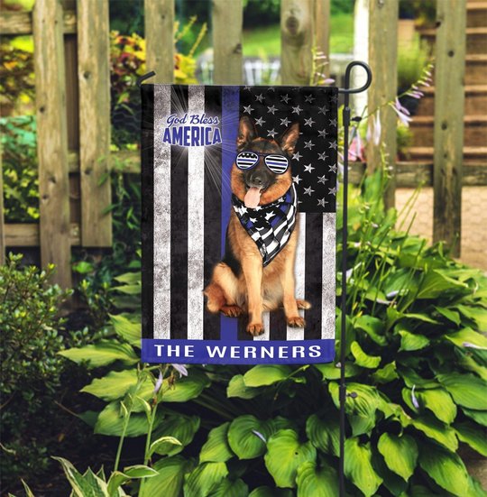 DIF8002-German Shepherd-Police -Personalized flag