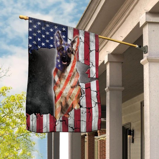 THF0267 German shepherd Flag