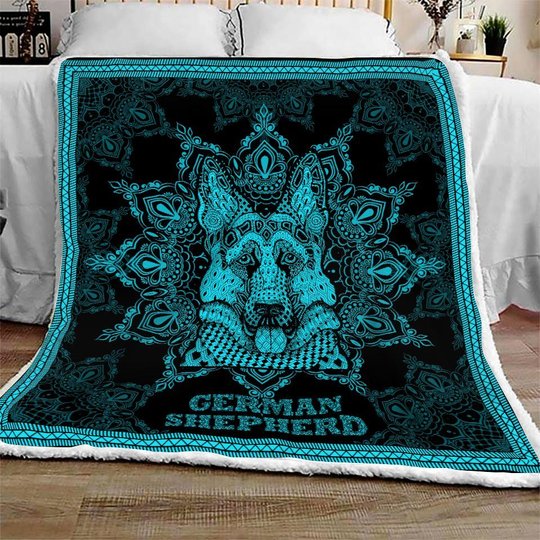 MHQD2004 German Shepherd Mandala Quilt Blanket