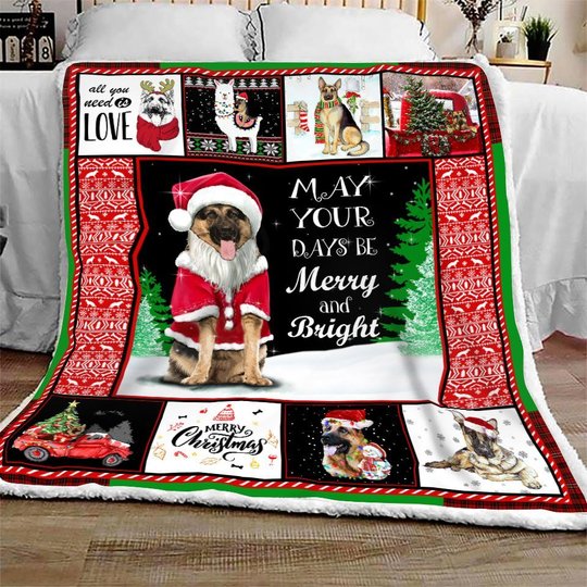 DDQ151101 German Shepherd Xmas Quilt Blanket
