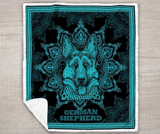 MHQD2004 German Shepherd Mandala Quilt Blanket
