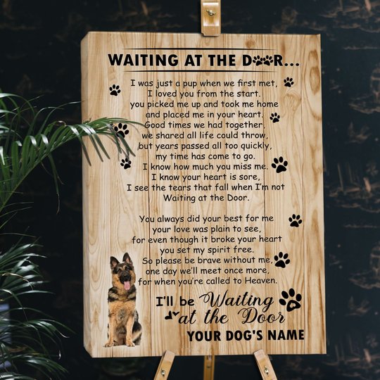 BID20070212 German Shepherd Waiting At The Door Personalized Matte Canvas