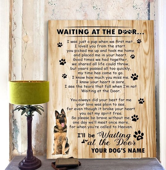 BID20070212 German Shepherd Waiting At The Door Personalized Matte Canvas