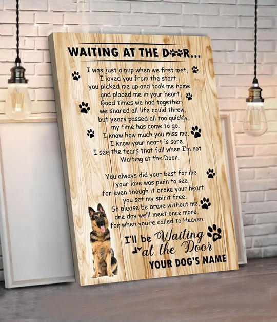 BID20070212 German Shepherd Waiting At The Door Personalized Matte Canvas