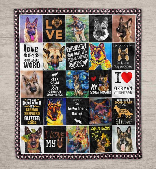 DDUSAB121801 Love German Shepherd Fleece Blanket – Made in USA
