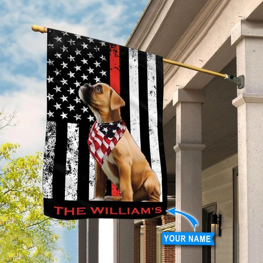 BIF20070406 Boxer Firefighter Personalized Flag