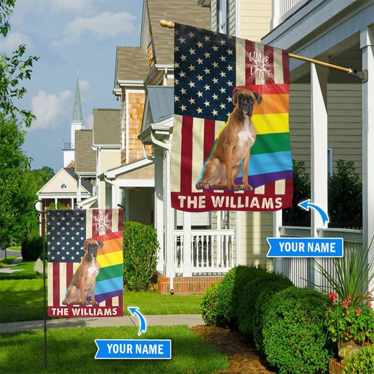 MHFCHO305 Boxer LGBT Personalized Flag