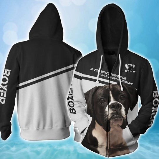 THDOG1007 Boxer 3D HOODIE