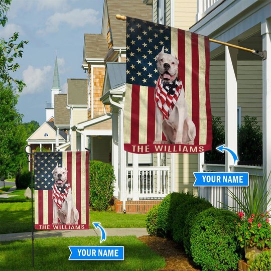 BIF1307 White Boxer Personalized Flag