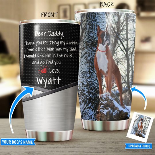 THU0186 Boxer Personalized Stainless Steel Tumbler