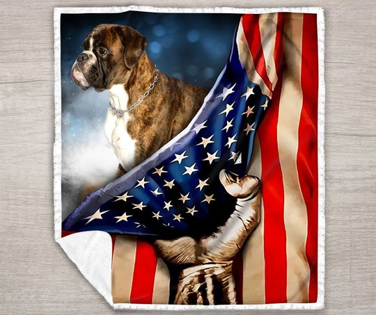 THQDOG54001 Boxer Quilt Blanket