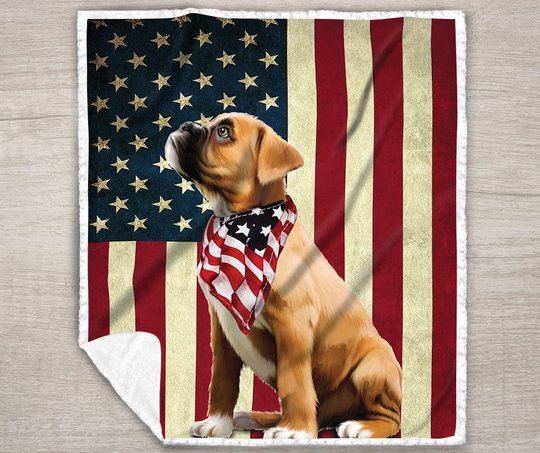 BIQ0402 Boxer Flag Fleece Blanket – Made in USA