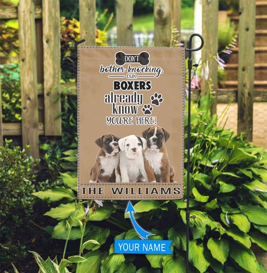 BIF1405 Boxer Don't bother knocking personalized flag