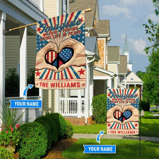 TUF2801 Hippie Personalized Flag