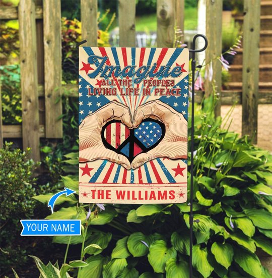 TUF2801 Hippie Personalized Flag