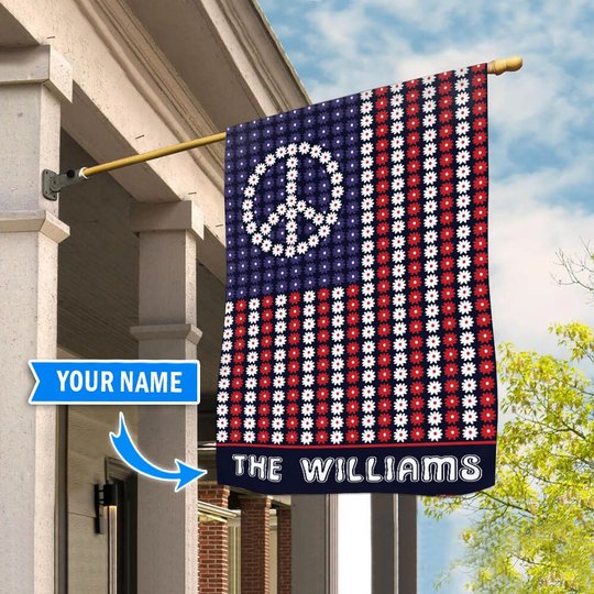 DIFH2001-Hippie Personalized Flag