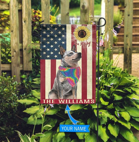 MHFCHO114 HEELER Hippie Personalized Flag