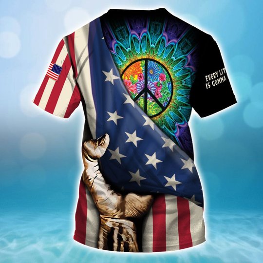 BIT0501 Hippie Opened Flag US 3D HOODIE