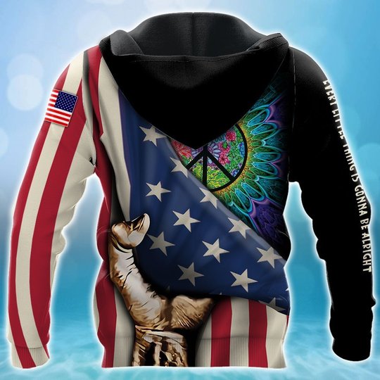 BIT0501 Hippie Opened Flag US 3D HOODIE