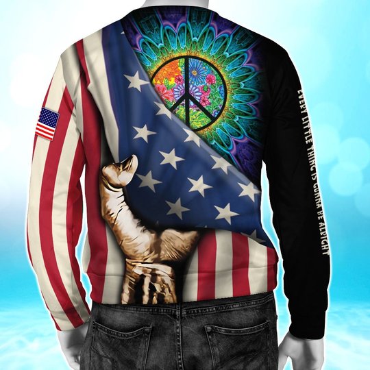 BIT0501 Hippie Opened Flag US 3D HOODIE