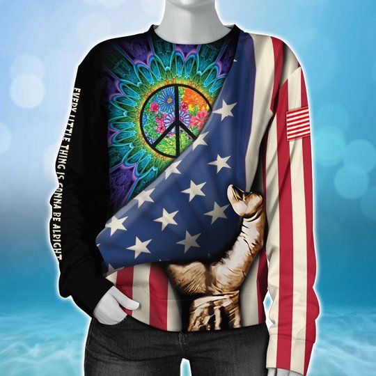 BIT0501 Hippie Opened Flag US 3D HOODIE
