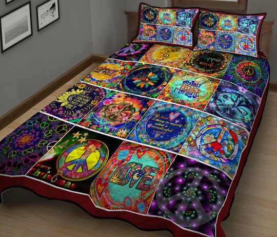 DIEH31122020001-DIQH31122020001-Hippie-Quilt Bed Set-Quilt Blanket