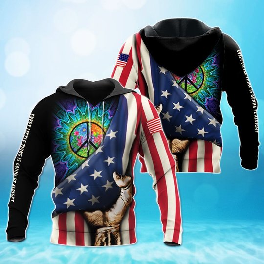 BIT0501 Hippie Opened Flag US 3D HOODIE