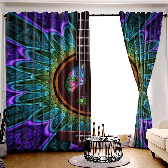 DIWH015-Hippie guitar WINDOW CURTAINS