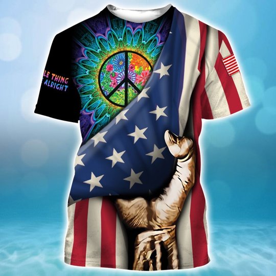 BIT0502 Hippie Opened Flag US 3D HOODIE