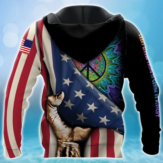 BIT0502 Hippie Opened Flag US 3D HOODIE