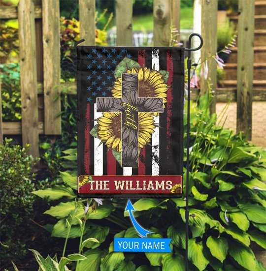 MHFCHUA104 HIPPIE TRUST GOD Personalized Garden Flag-House Flag